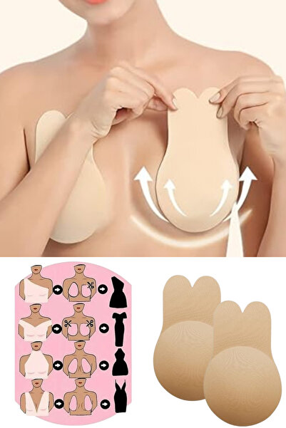 Privo ve Göğüs Ucu Kapatıcı Yapışkanlı Hayalet Sütyen Görünmez Straplez Sütyen