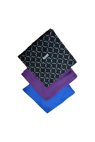 Eyfel 3 Pieces Mixed Patterned Cheesecloth Writing