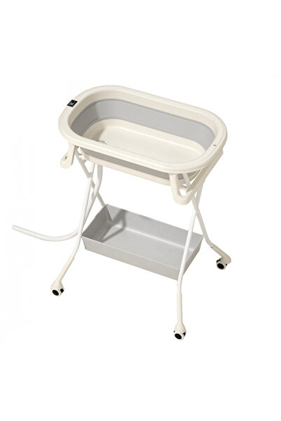 Little Mom Set Cadita pliabila pentru copii Grey cu Suport metalic reglabil p...