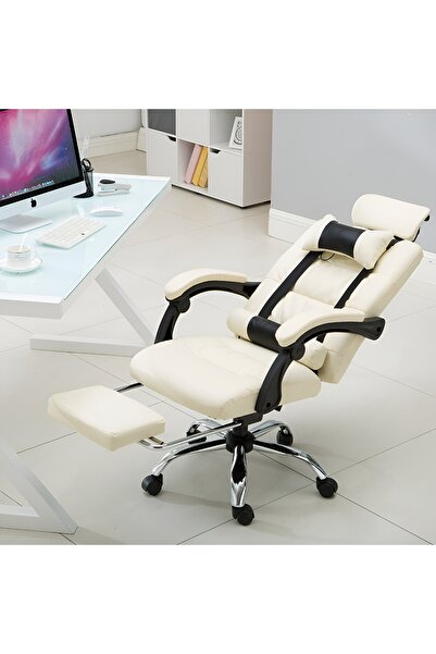 ZUIHAO كرسي مكتب مريح مصمم هندسيًا، كرسي مكتب منزلي مع مسند رأس قابل للتعديل، مصنوع من جلد البولي يوريثان.