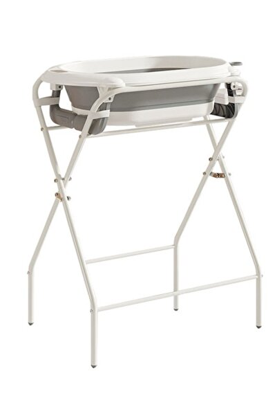 Little Mom Set Cadita pliabila pentru copii Grey, cu suport metalic si afisaj de temperatura, design