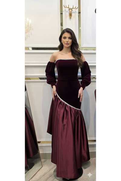 GORI FASHION Wool dress with taffeta insert and sleeves