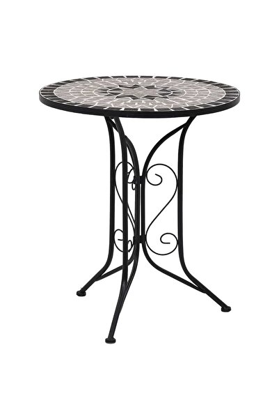 vidaxl Mosaic Bistro Table Grey 61cm Ceramic