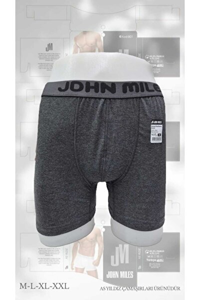 John Miles Premium Penye Boxer 6'lı Paket Antrasit