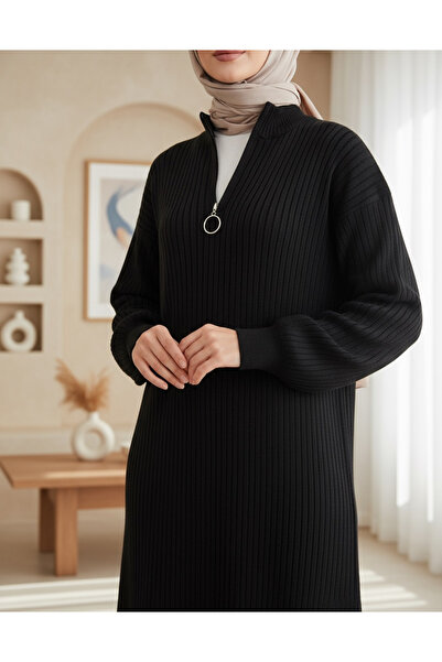 Modamorfo 15839 Full-length Knitwear Dress - Black