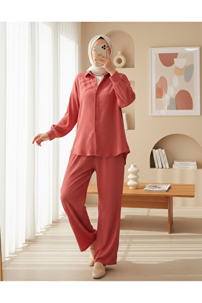 Modamorfo 5858 Knitted Double Suit - Dusty Rose