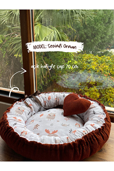 Ören Pati Pet Store İsme Özel Yastıklı Peluş Büyük Boy Kiremit Rengi Kedi Köp...