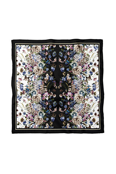 Sultan İpek Çiçek Desenli Fular / Bandana 70x70cm