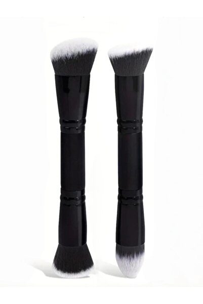 Choice5 2Black and White Fur Double-Headed Foundation Brush 2 Foundation Brushes Multi-Functional Double-Hea