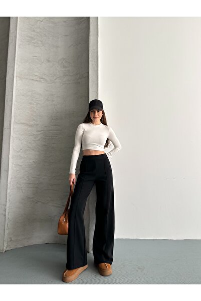 eyyebelle Women's Thessaloniki Fabric Elastic Waist Green Pants