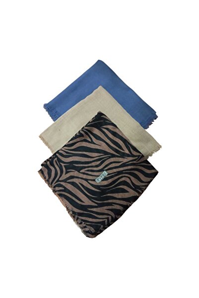 Eyfel 3 Pieces Mixed Patterned Cheesecloth Writing