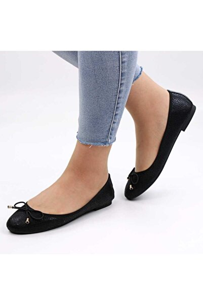 mm Women's ballet flats, with bow, with shiny reflections HR21601-BLACK