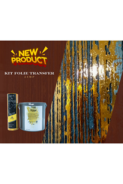Ferrara Design Folie de transfer aurie 24 mp lamina + 2,5 litri lipici specia...