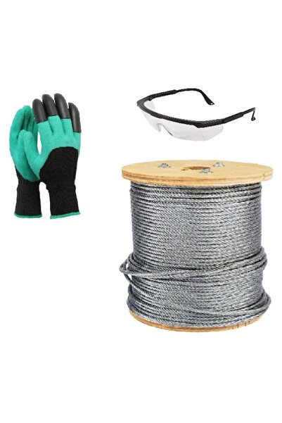 micul fermier Tambur de cablu din oțel, diametru 5 mm, lungime 100 m, 2 acces...