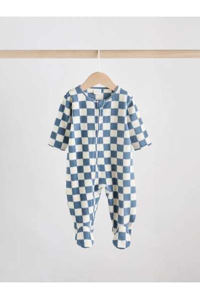 Next Baby 100% Organic Cotton Blue Moon Figure Patterned Double Zippered 2-Piece Fleece Sleeping Bag Alyaw3064