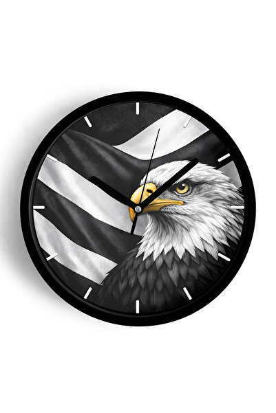 JHAAR Ceas de perete modern cu design ventilator - 30 cm - Carcasă neagră cu ...