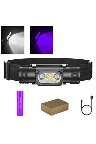 Choice 2000mah Battery LED Mini Headlamp UV 395nm Power White Purple Headligh...