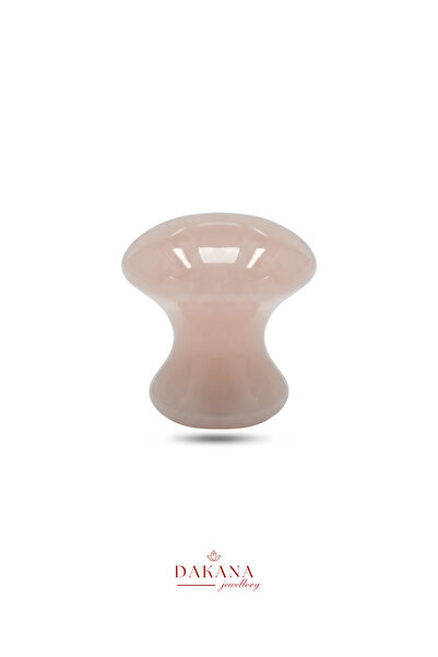 DAKANA JEWELLERY Sertifikalı Pembe Kuvars Mantar Gua Sha Masaj Taşı