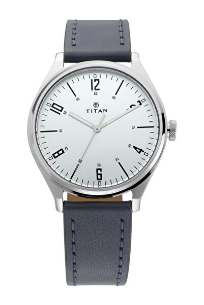 Titan Quartz Watch for Men with Analog Display and Leather Strap