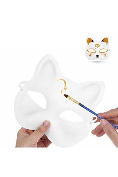 Skygo Boyanabilir Kedi Model Maske - Kendi Tasarımını Oluştur