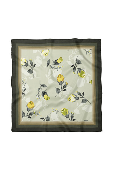 Sultan İpek Çiçek Desenli Fular / Bandana 70x70cm