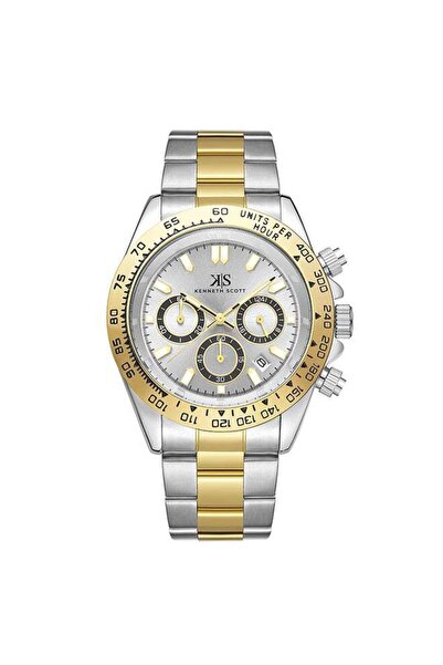 Kenneth Scott Stainless Steel Round Dial Watch for Men