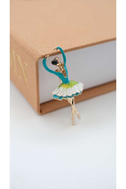 Jerie Renkli Mineli Balerin Broş