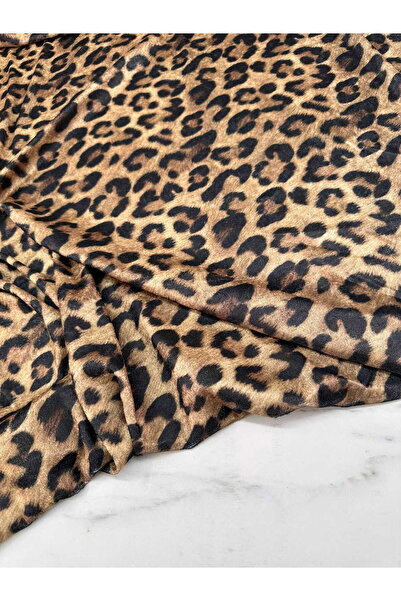 ipekkumaş Leopar Desen İnci Kadife Likralı Yumuşak Dökümlü ÜRÜNÜMÜZ ADET OLAR...