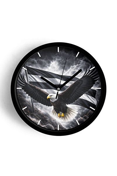 JHAAR Ceas de perete modern cu design ventilator - 30 cm - Carcasă neagră cu ...