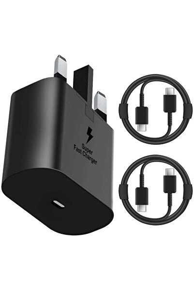 Shopi شاحن سريع منتاكي بقوة 25 واط لهواتف سامسونج جالاكسي مع كابلين USB-C بطو...