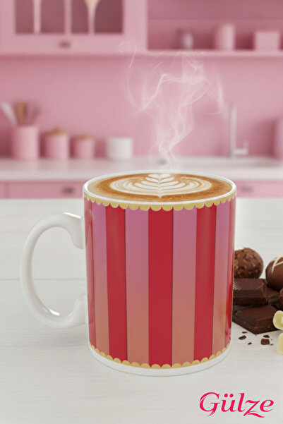 GÜLZE Aura Model Porcelain Mug, Special Design, 300 ml