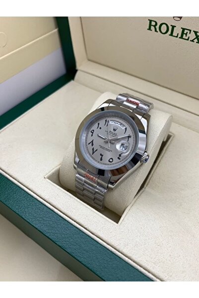 Watch Master Rolles watch with Arabic numerals, day and date display, silver ...