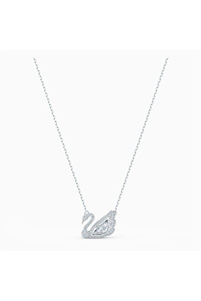 Swarovski Swan Kolye, Dans Eden Kuğu, Beyaz, Rodyum kaplama