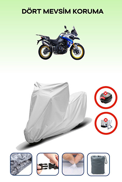 Breen حقيبة خلفية رمادية اللون متوافقة مع Voge 525 DSX، قماش للدراجات النارية، 4 مواسم