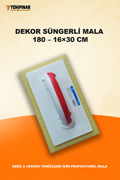 Dekor Süngerli Mala 180 – 16×30 cm | Derz & Fayans Temizleme İçin Profesyonel...