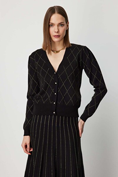 ON البقلاوة منقوشة الخامس الرقبة سترة