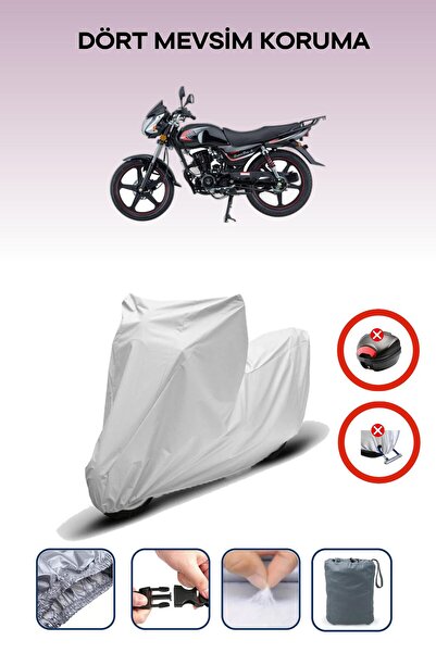 Breen حقيبة خلفية رمادية اللون متوافقة مع Mondial 150 MG Superboy X، قماش متوافق مع الدراجات النارية، 4 مواسم