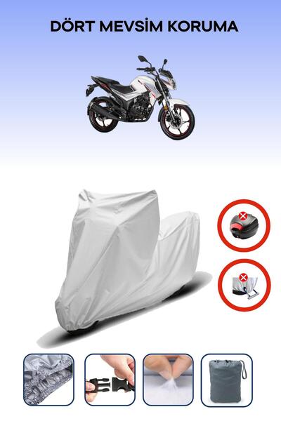 Breen قفل حقيبة خلفية رمادي اللون غير متوافق مع RKS Titanium 220، قماش متوافق مع الدراجات النارية، 4 مواسم