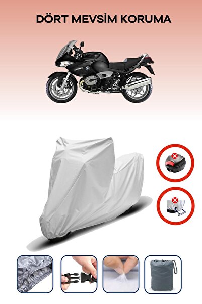 Breen قفل حقيبة خلفية رمادي اللون غير متوافق مع BMW R 1200 ST، قماش دراجة نار...