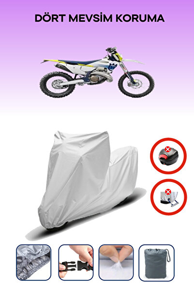 Breen قفل حقيبة خلفية رمادي اللون غير متوافق مع قماش الدراجة النارية المتوافق مع Husqvarna TE 250، 4 مواسم