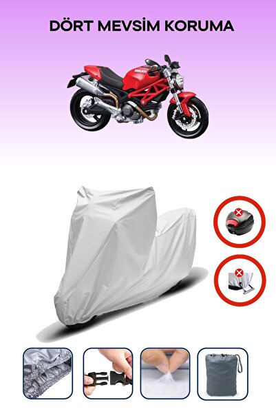 Breen قفل حقيبة خلفية رمادي اللون غير متوافق مع Ducati Monster 696، قماش متوا...