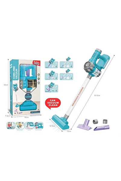 Toy Aspirator vertical pentru copii, cu capete multiple, design realist, 53,5 cm