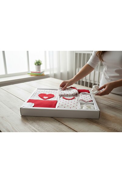 Concon Baby 100% Cotton Baby Girl 10 Pieces Red Hospital Discharge Outfit