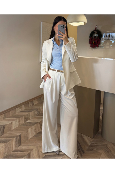 her place Premium Ekru Takım Elbise