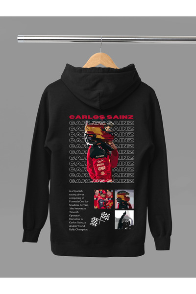 MAGORS Φούτερ F1 με κουκούλα με μακρύ μανίκι από βαμβάκι με στάμπα CARLOS SAI...