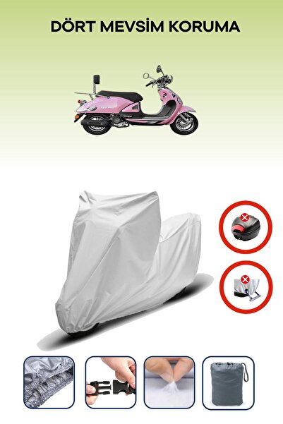 Breen حقيبة خلفية رمادية اللون متوافقة مع Yuki ZN-100T-E5 Legend، قماش دراجة نارية متوافق مع 4 مواسم