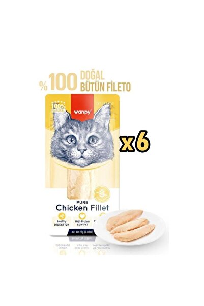 Wanpy %100 Doğal Bütün Tavuk Fileto Kedi Ödül Maması 25 Gr x 6 Adet