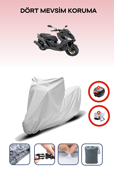 Breen حقيبة خلفية رمادية اللون متوافقة مع قماش دراجة نارية متوافق مع بيجو بولسيون، 4 مواسم