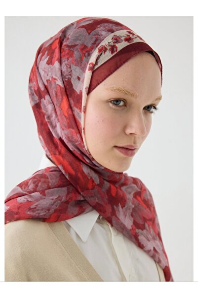 cs camellia scarf Flax Cotton Shawl Floral Patterned