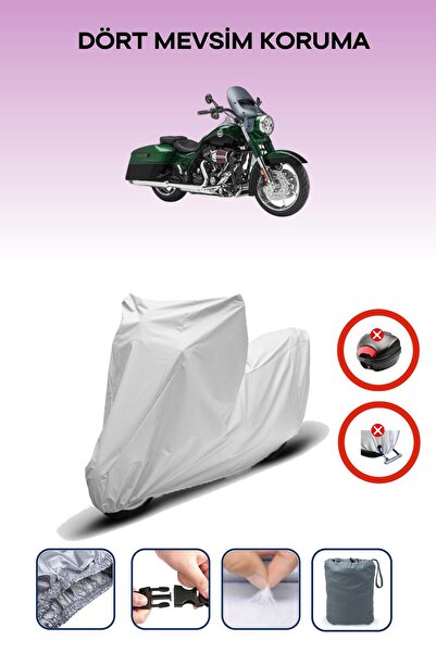 Breen قفل حقيبة خلفية رمادي اللون غير متوافق مع قماش الدراجات النارية المتواف...